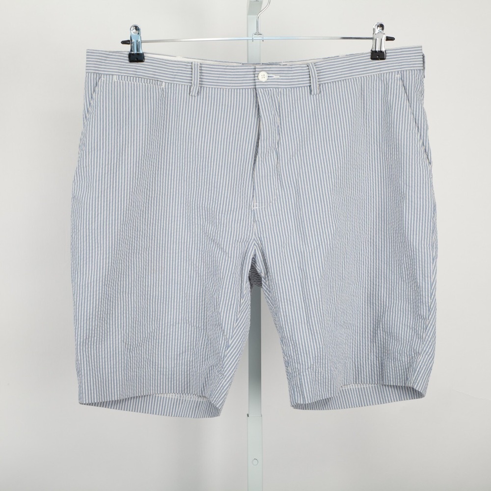 Polo Ralph Lauren Seersucker Shorts Mens 40 Blue White Striped Authentic Cotton